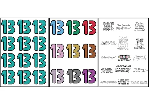 Miniatura 3 de Concierto de gira temporal de tatuajes "13" - Más de 100 tatuajes incluidos - Letras, canciones - Tatuaje extraíble, traje de concierto