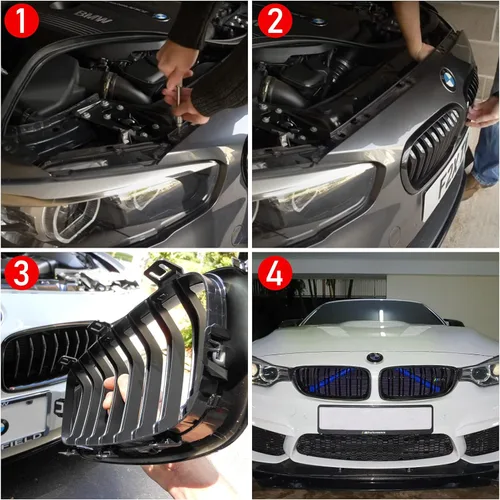 Miniatura 5 de Jaronx Compatible con insertos de parrilla BMW para series 2 5 6 7 X1 X2, F10 F11 F45 F12 F13 F01 F02 F48, Compatible con cubiertas envolventes
