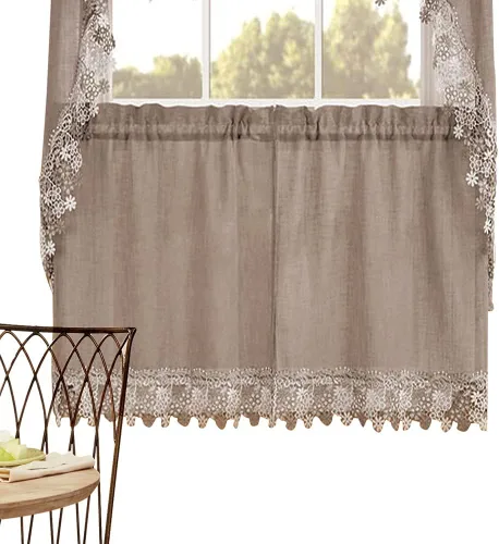 RENAISSANCE HOME FASHION Par de cortinas Lillian, 56" X 36", Lino