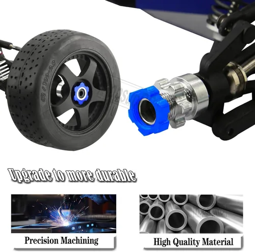 Miniatura 5 de Upgrades Part para 1/10 Slash Rustler Stampede Bandit 4WD 2wd, adaptadores de cubo hexagonal de aluminio de 0.472 in a 0.669 in con desplazamiento