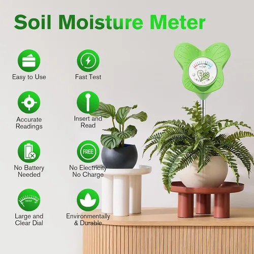 Miniatura 2 de UNIWA Medidor de humedad del suelo, medidor de agua para plantas de casa y plantas en macetas de interior, monitor de humedad del suelo para jardín