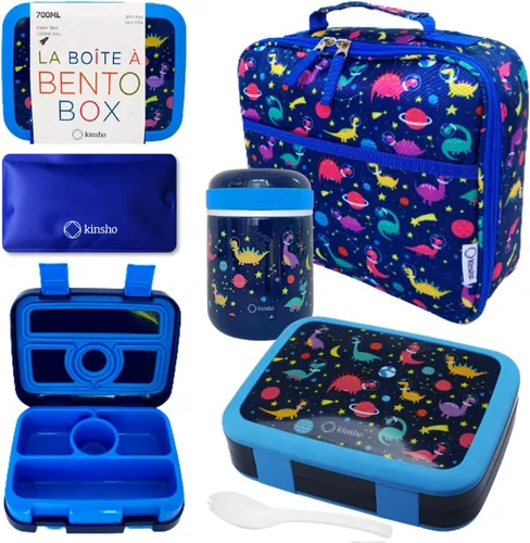 Miniatura 18 de Caja Bento con Térmico, Tarro de Comida de Acero Inoxidable para Comida Caliente-Fría o Sopa, Bolsa de Almuerzo Aislada y Set de Paquete de Hielo