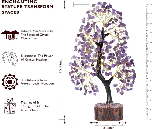 Miniatura 2 de Cristales de amatista, árbol de cristal, piedras de chakras, árbol de la vida, árbol bonsái, decoración de escritorio, árbol artificial, árbol