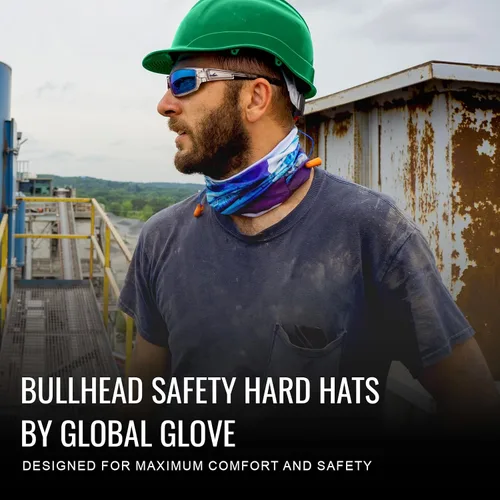 Miniatura 2 de Bullhead Safety - Casco con ventilación y suspensión de cuatro puntos con bloqueo deslizante