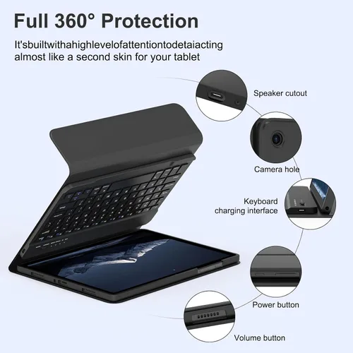 Miniatura 5 de MMK Funda para Galaxy Tab A11 con teclado (11 pulgadas 2025, SM-X230, SM-X236B), compatible con Galaxy Tab A9 Plus funda con teclado