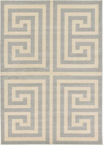 Miniatura 22 de Unique Loom Athens Collection - Alfombra clásica geométrica moderna con diseño de bordes, 3 pies 3 pulgadas x 5 pies 3 pulgadas, negro/beige