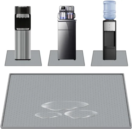 Tapete enfriador de agua, tapete dispensador de agua antideslizante de 24 x 16 pulgadas con borde elevado, bandeja de suelo para dormitorios,