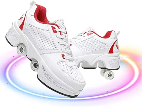 Miniatura 9 de Zapatos de patinaje de deformación para hombre y mujer, patines cuádruples, zapatos retráctiles para adultos/niños, zapatos de polea invisible