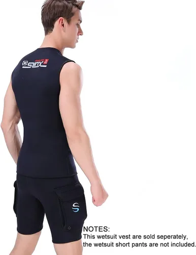 Miniatura 5 de Chaleco de neopreno para hombre, 0.118 in, sin mangas, para surf, canoa, buceo, buceo