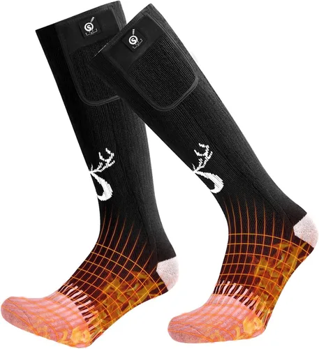 Miniatura 13 de SNOW DEER Calcetines calefactables, calentador de pies eléctrico con batería recargable para hombres y mujeres, invierno, esquí, caza, camping