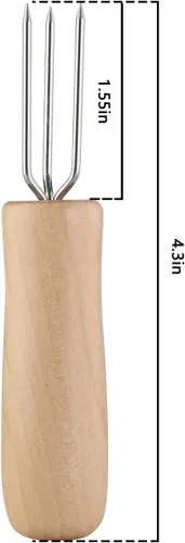 Miniatura 3 de Corn On The Cob - Juego de 20 soportes de mazorca de maíz de acero inoxidable con mango de madera, pinchos de mazorca, tenedores de maíz