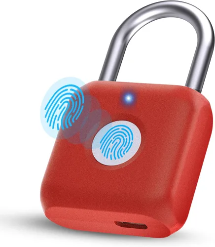 Miniatura 10 de Pothunder Candado inteligente de huellas dactilares, cerradura de metal biométrico sin llave, impermeable, recargable por USB, para casillero de Gris