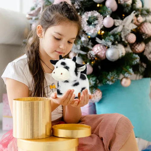 Miniatura 4 de Easfan Walking Black Cow - Juguete electrónico interactivo de peluche para mascotas con sonidos y movimientos en movimiento, juguete educativo