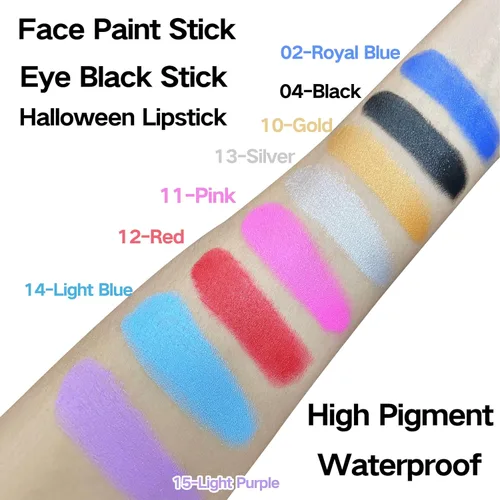 Miniatura 7 de MEICOLY Barra de maquillaje para ojos negros azul real, impermeable para béisbol, sóftbol, fútbol, lacrosse, barra de pintura corporal y facial azul