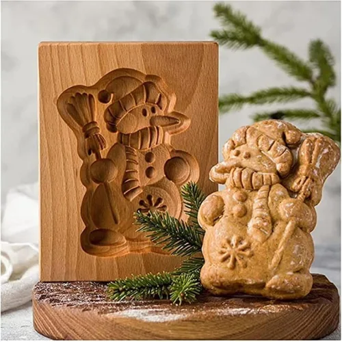 Miniatura 32 de Sello para galletas de búho 2 de madera - Molde tallado y prensa para pan de jengibre y galletas DIY (owl 2)