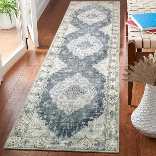 Miniatura 28 de Alfombra Verde MUJOO de 8'x10', Alfombras de Área para Sala de Estar, Alfombras Lavables, Alfombra Grande de Área, Alfombra Boho de Área de 8'x10