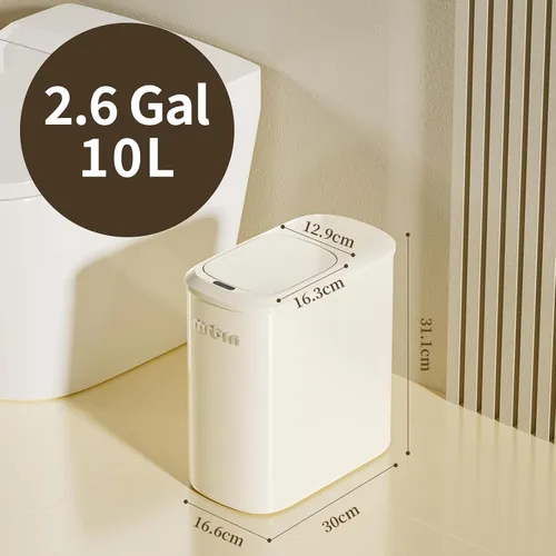 Miniatura 8 de MRBIN Bolsa de absorción con sensor de movimiento, cubo de basura de baño con tapa y ruedas, cesta de basura automática de 2.6 galones