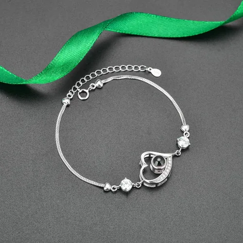 Miniatura 11 de Godchoices Pulsera de fotos personalizada, pulsera de proyección de fotos con imagen en el interior, collar con texto en inglés "I Love You