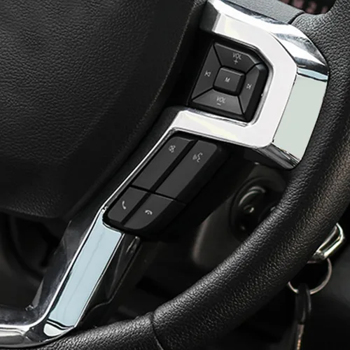 Miniatura 2 de Keptrim Funda cromada para volante F-150 ABS con moldura para Ford F150 2015-2020, para F250 F350 2017-2022, para Ford Expedition 2018-2021 ABS