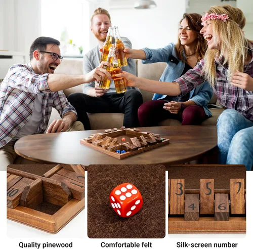 Miniatura 3 de ropoda Juego de mesa de dados de 4 vías de 12 pulgadas (2-4 jugadores) para niños y adultos