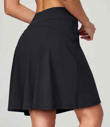 Miniatura 2 de Ewedoos Falda pantalón hasta la rodilla para mujer con 3 bolsillos, cintura alta, 20 pulgadas, falda de golf para mujer, falda de tenis atlética