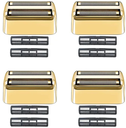 Paquete de 4 láminas de repuesto para afeitadora y cortadores compatibles con BaBylissPRO Double FXFS2 de repuesto de lámina de metal (dorado-4