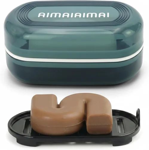 Miniatura 12 de AIMAIAIMAI Estuche de viaje para dos barras de champú – Compatible con barras de champú y acondicionador sólido Kitsch, contenedor grande de jabón