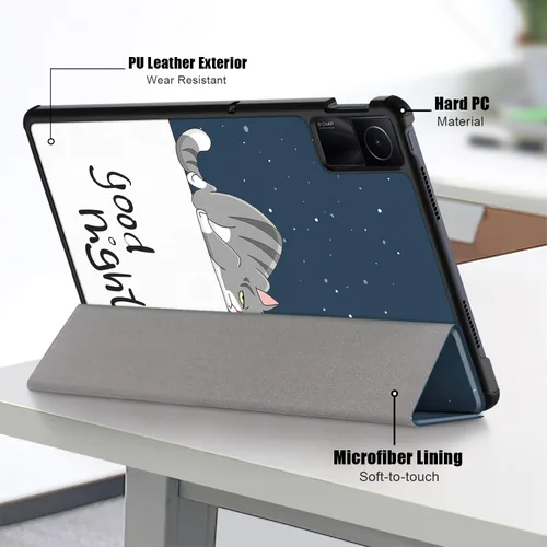 Miniatura 6 de Lazycat - Funda para Xiaomi Redmi Pad SE de 11 pulgadas, carcasa rígida con soporte delgado para Redmi Pad SE 11 2023 con función de encendido