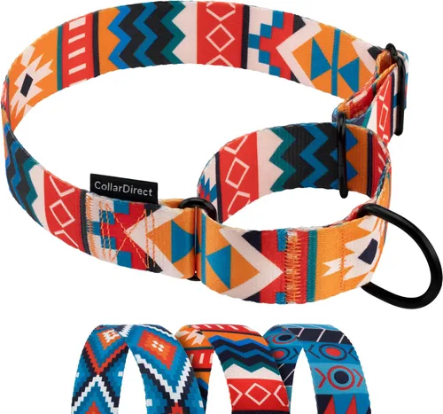Miniatura 9 de CollarDirect Martingale - Collar de nailon resistente para perros pequeños, medianos y grandes [nailon, estampado, aguamarina, L, 15-20 pulgadas)