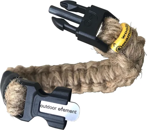 Miniatura 5 de OUTDOOR ELEMENT Pulsera de supervivencia con hebilla de arranque Ever Spark Fire, pulseras de paracaídas, artículos esenciales de campamento,