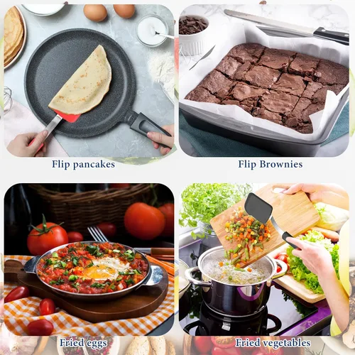 Miniatura 6 de Gejoy 4 espátulas de silicona para galletas, mini espátulas de brownie, espátulas de silicona flexibles, antiadherentes, resistentes al calor, sin