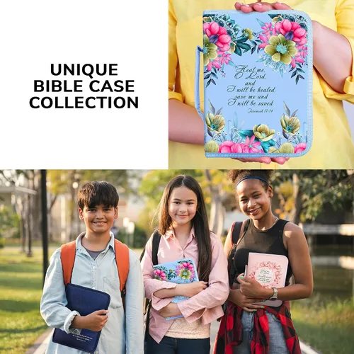 Miniatura 35 de DEHITE Funda para la Biblia para mujer, fundas de tela prémium para la Biblia para niñas, bolsa de transporte para mujer, ranuras para bolígrafos