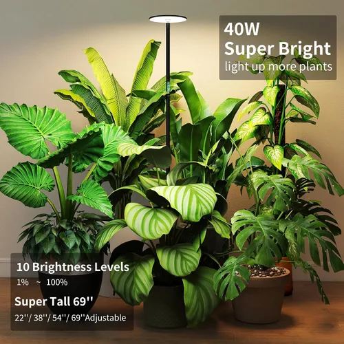 Miniatura 5 de chiphy Luz de crecimiento de espectro completo de 69 pulgadas para plantas de interior, temporizador de 4/8/12H, luces de planta de 40 W de alto