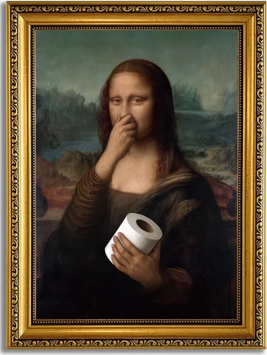Miniatura 61 de YD&YZY Arte de pared de rana divertida para baño con marco dorado, lienzo de rana en el inodoro leyendo periódico, decoración de pared, pintura
