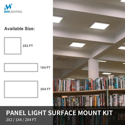 Miniatura 5 de Kit de montaje en superficie de 1 x 4 para panel plano LED, marco de techo de aluminio para 12 x 48 x 3.13 pulgadas, bueno para panel iluminado