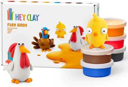 Miniatura 10 de HEY CLAY Colorido modelado de arcilla seca al aire para niños 6 latas con divertidas instrucciones interactivas aplicación - Actividades para niños