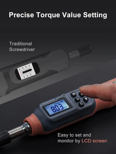 Miniatura 3 de Destornillador de torsión digital GROWNEER, 2.66-53.1 lb-pulg/0.3-6 Nm, 1/4'' de transmisión Destornillador de pulgada-libra con zumbador