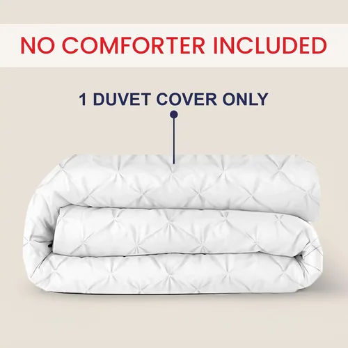 Miniatura 2 de Kotton Culture 1 Pc Twin/Twin XL Size Pinch Pleated - Pintuck Duvet Cover Only - 100% Egyptian Cotton Sateen -1000 TC Luxury Comforter Cover-Zipper