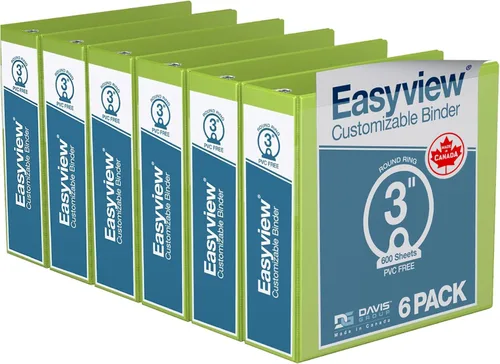 Miniatura 10 de Easyview - Carpetas prémium de 3 anillas con cubiertas transparentes y anillos redondos, carpetas para la escuela u oficina, 1 pulgada, paquete