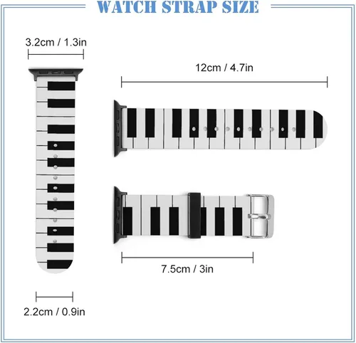 Miniatura 2 de Correas de reloj de silicona musicales con piano musical, compatibles con Apple Watch, correa de reloj de liberación rápida para iWatch Series 8, 7