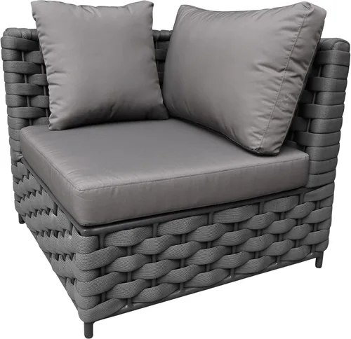 Miniatura 26 de TWT 3-Piece Woven Rope Patio Furniture Set, 2 Outdoor Armchairs with Soft Cushions + Round Aluminum Coffee Table, All-Weather Conversation Set for