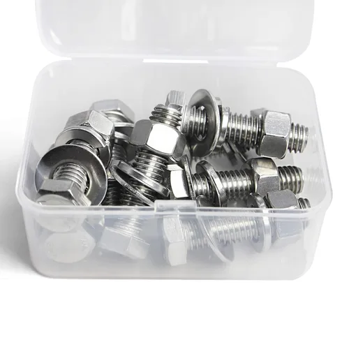 Miniatura 4 de Tornillos y tuercas de cabeza hexagonal, tornillos de 1/4-20 x 1-1/2 pulgadas, tornillos de tuerca, arandelas de bloqueo plano, perno de cabeza