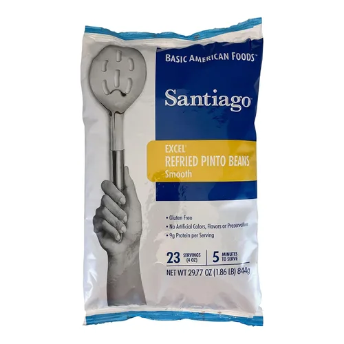 Santiago Mezcla de frijoles refritos tradicionales, mezcla de frijoles suaves, bolsa deshidratada de 1.86 libras