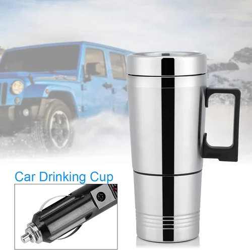 Miniatura 2 de 24V/12V Hervidor eléctrico de viaje 300mL Calentador de agua portátil de acero inoxidable para uso en el hogar del coche Camping