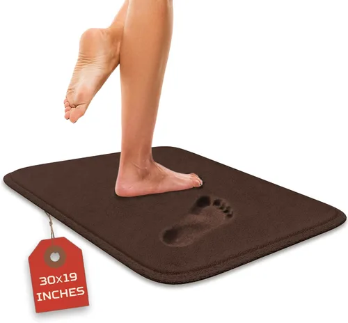 Miniatura 30 de Alfombra de baño de lujo – 1 pieza de alfombrilla de baño de espuma viscoelástica, antideslizante y ultrasuave, altamente absorbente, fácil
