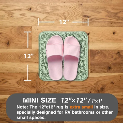 Miniatura 183 de Alfombra de baño pequeña de 12 x 18 pulgadas, lavable y absorbente, antideslizante, alfombra de baño de felpilla gruesa y suave para baño, ducha