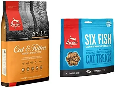 Orijen® Dry Original Alimento para gatos Premium, alto contenido en proteínas, ingredientes animales frescos y crudos, golosinas liofilizadas para