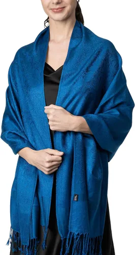 Achillea - Bufanda tipo pashmina de dos tonos, estilo vintage, de cachemira