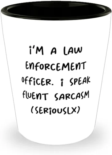 Law enforcement officer Gifts For Coworkers, I'm a Law.), Fancy Law enforcement officer Shot Glass, Ceramic Cup From Friends, Police, Gift ideas for