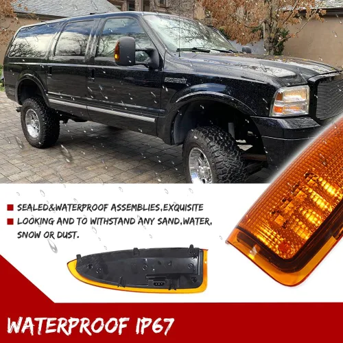 Miniatura 4 de para 2003 2004 2005 2006 2007 Ford F250 F350 F450 F550 F650 Super Duty y 2000-2005 Ford Excursion Luz de Señal de Giro de Lente Ámbar LED Marcador